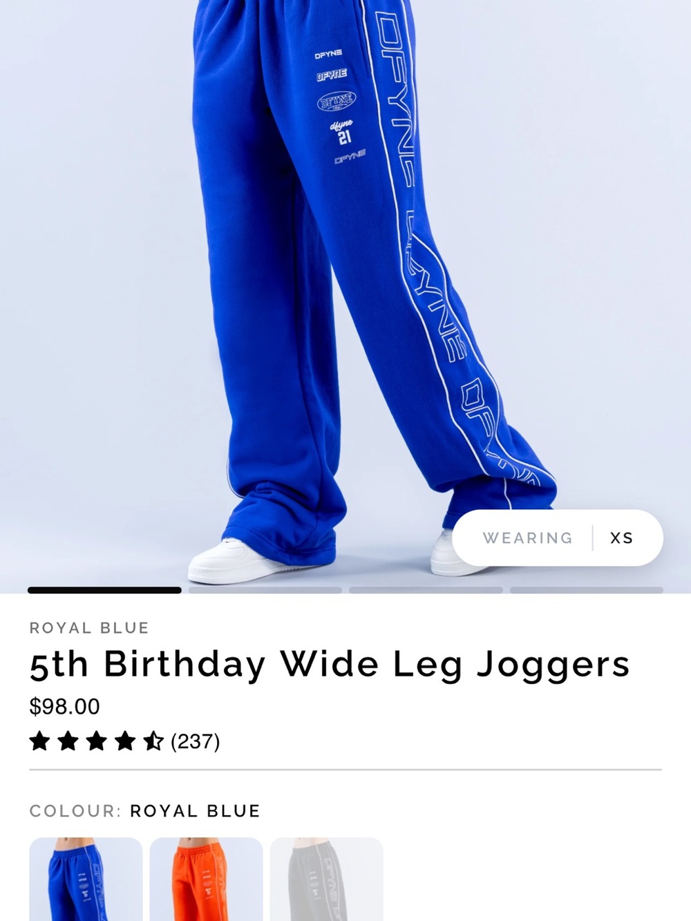 Royal Blue Dfyne Wide-Leg Joggers